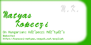 matyas kopeczi business card